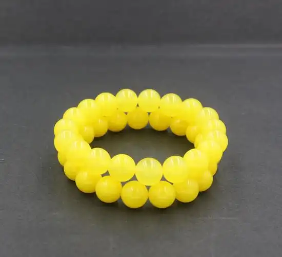 波罗的海人工合成老蜜蜡桶珠 男士款鸡油黄荧光浮水琥珀佛珠手串