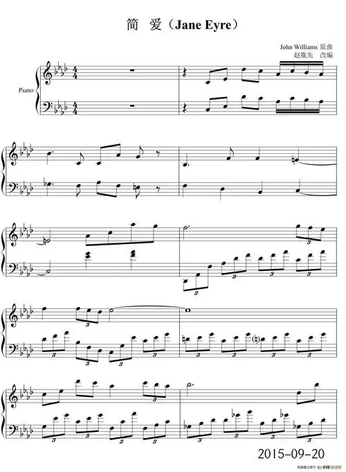 赵胤先钢琴曲谱简爱janeeyre电影简爱janeeyre1970年版主题音乐