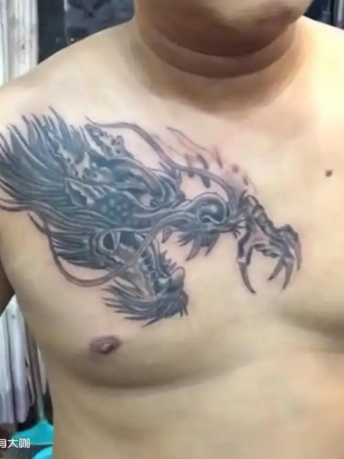 过肩龙_纹身图案手稿图片_史义林的纹身作品集