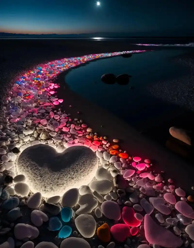 心形石头##美到极致 #唯美意境 #送你满天星辰 #视觉艺术 - 抖音