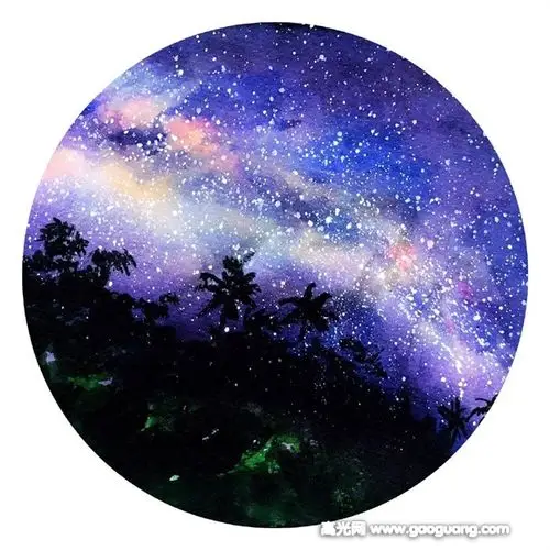 手绘星空插画图片,唯美星空插画手绘图片