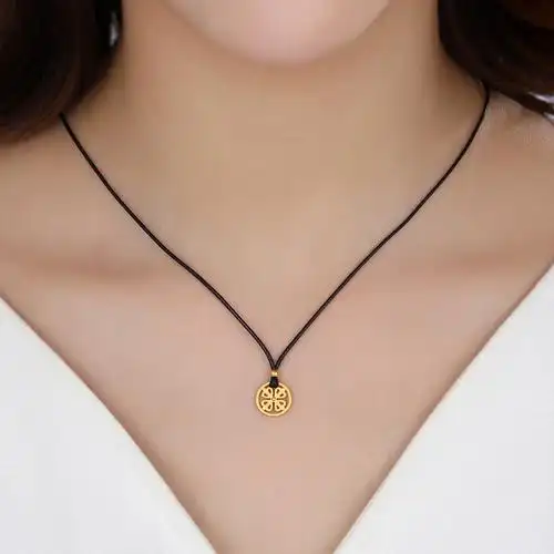 潮宏基心运杆足金套链黄金项链女zq