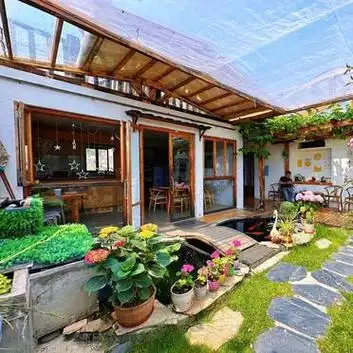 大黑山岛小筑客栈 标间大床一览全景