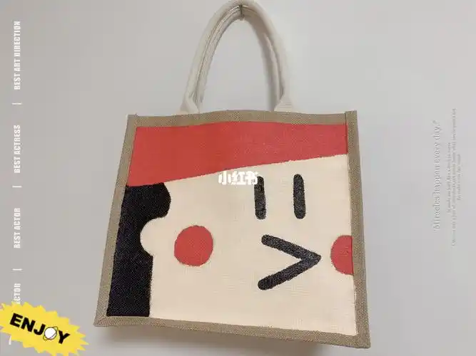 手绘麻布袋越来越俊啦无印良品麻布包改造