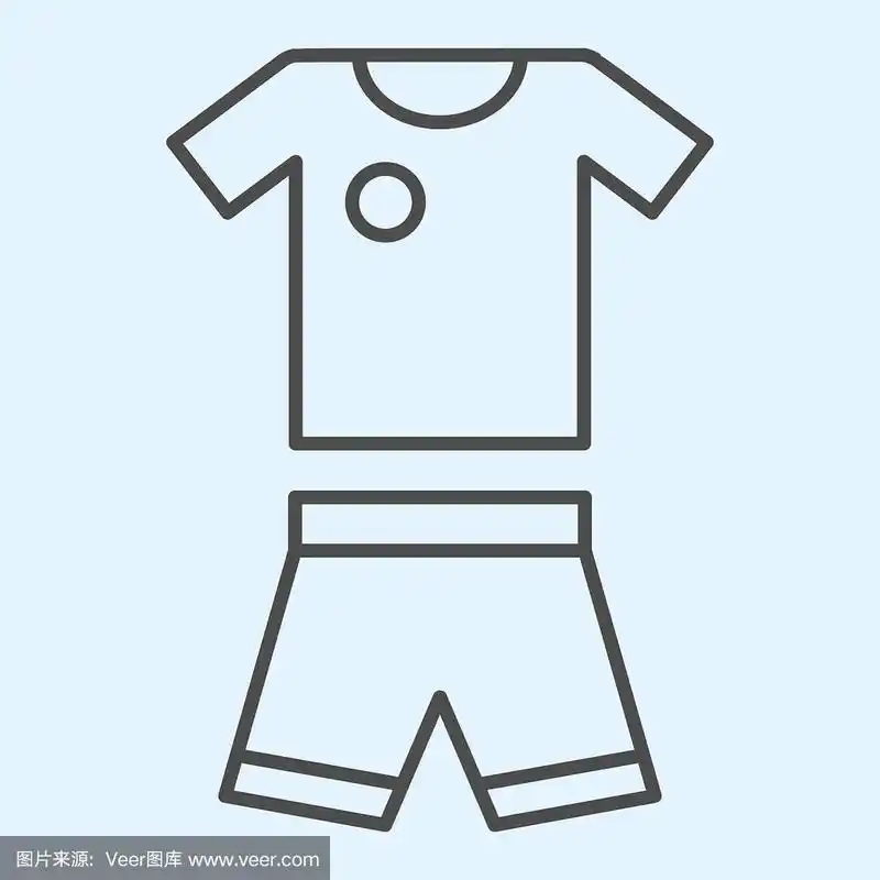 适合细线图标短裤和棒球t恤