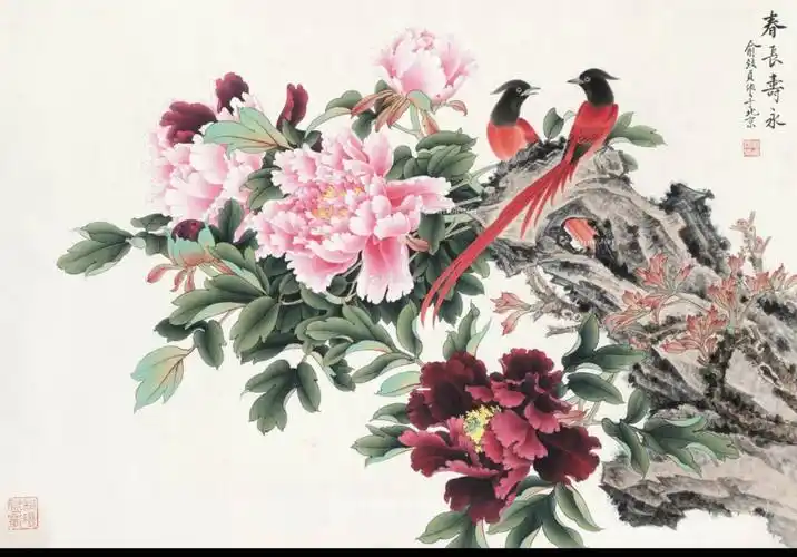 俞致贞工笔牡丹作品欣赏(二)