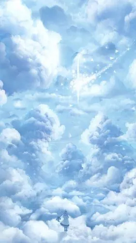 蓝色系动漫唯美意境天空壁纸愿你不染世俗醉尘