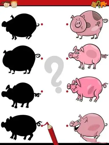 影子配对         小朋友们,你们能够根据影子找到影子的主