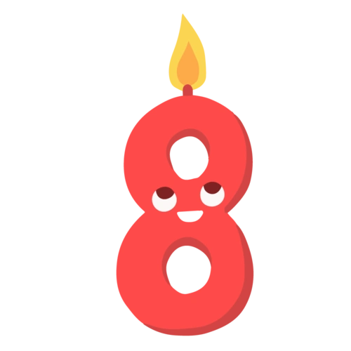 卡通数字_卡通蜡烛数字8png素材-90设计