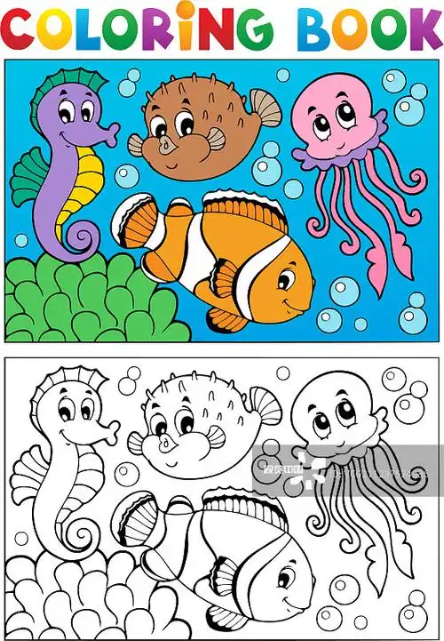 用海洋动物填色书4
