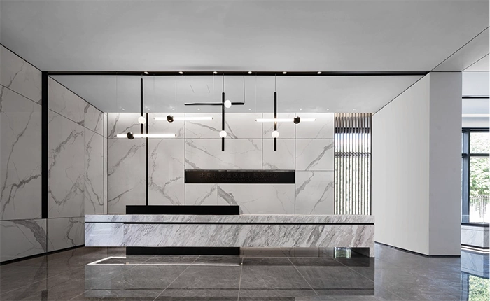 办公室前台设计的作用是什么,风格有哪些?-上海办公室装修可鼎设计有