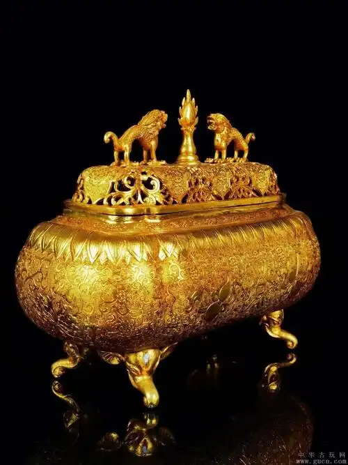 唐代铜鎏金熏香炉通体鎏纯金錾刻精炉