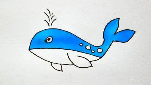 蓝色的画画简笔画