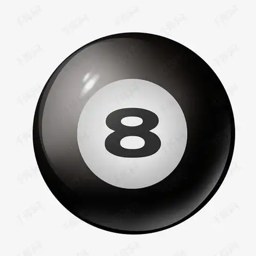 矢量手绘黑色8号台球