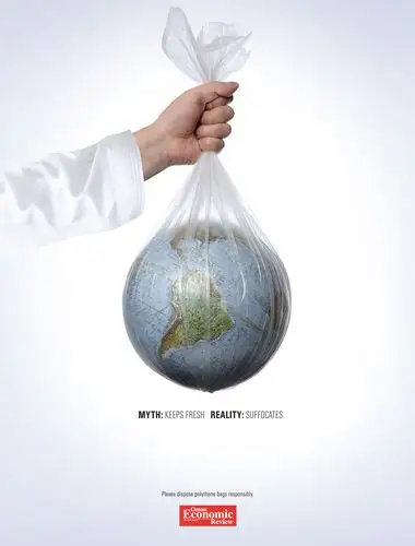 阿联酋环保公益广告-窒息的地球,塑料袋的过度使用_创意广告欣赏_创意