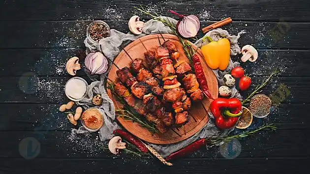 美味烤肉串背景高清图片下载