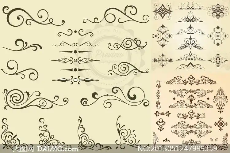 装饰适用花纹花边图案主题矢量素材 - 大图网设计素材下载