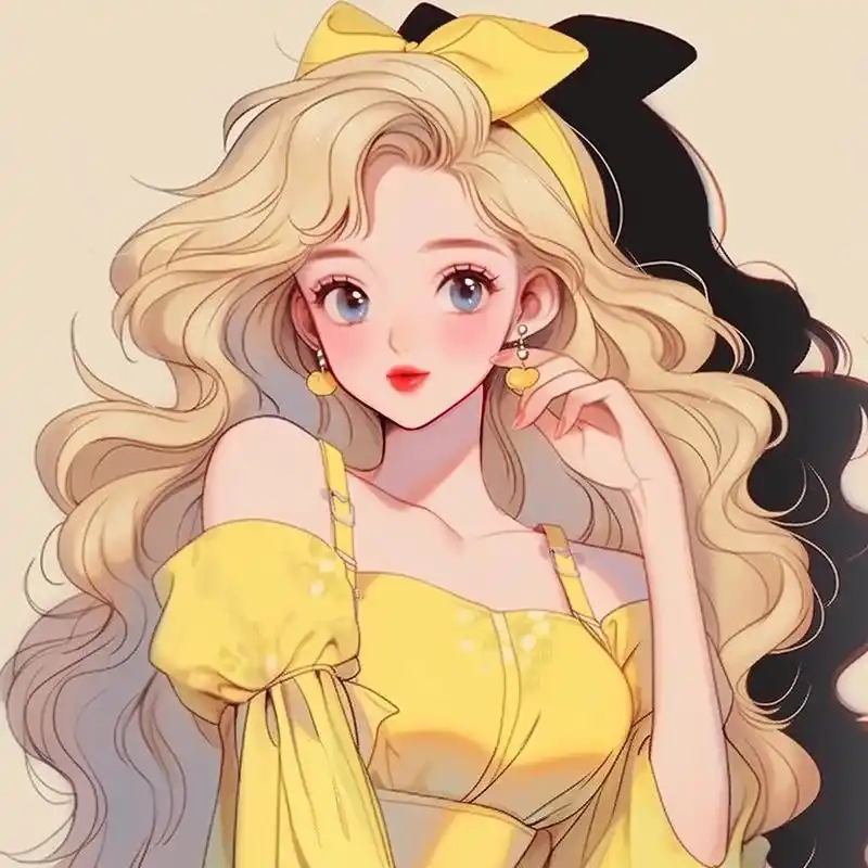 动漫气质美女头像/黄色系 青春气质有活力的头像939393