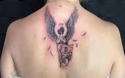 后背天使纹身图案(1)