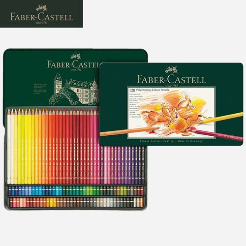 德国辉柏嘉艺术家级经典油性彩色铅笔12色24色36色套装绿铁盒