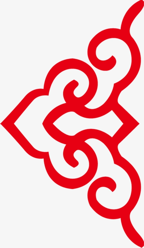 红色线条中国风花纹国庆 - 当图网