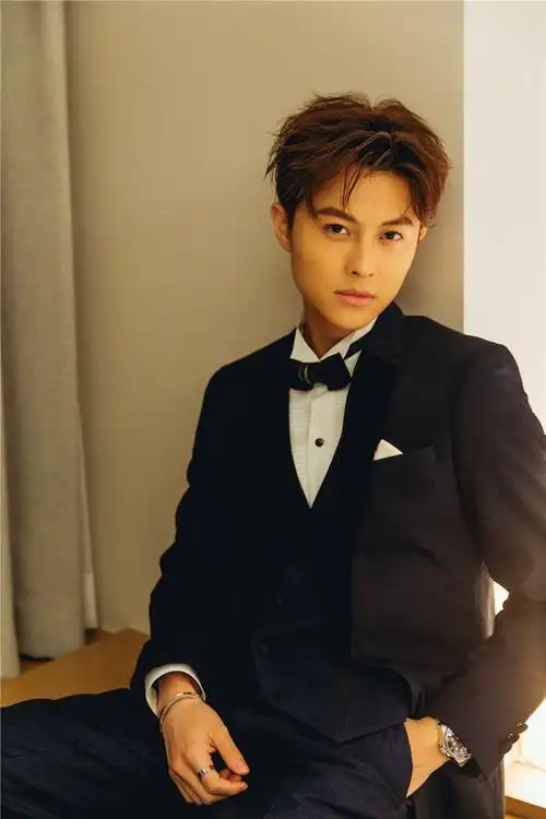 当晚,邱胜翊身穿黑色西服搭配绅士领结,挺拔帅气绅士范十足.