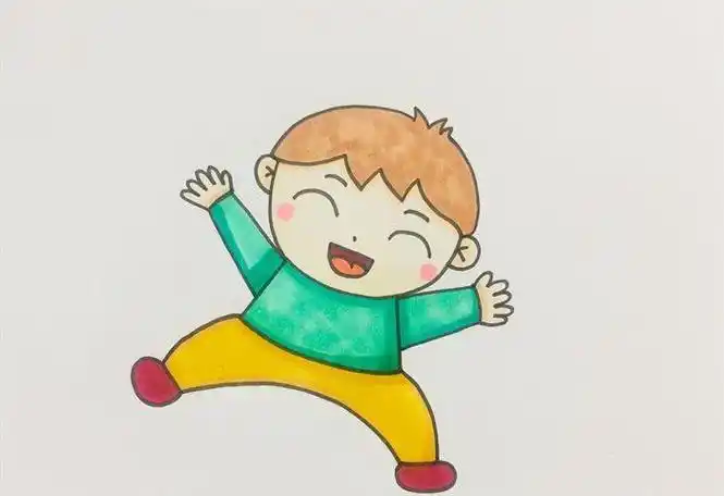小孩怎么画简笔画全身有颜色的