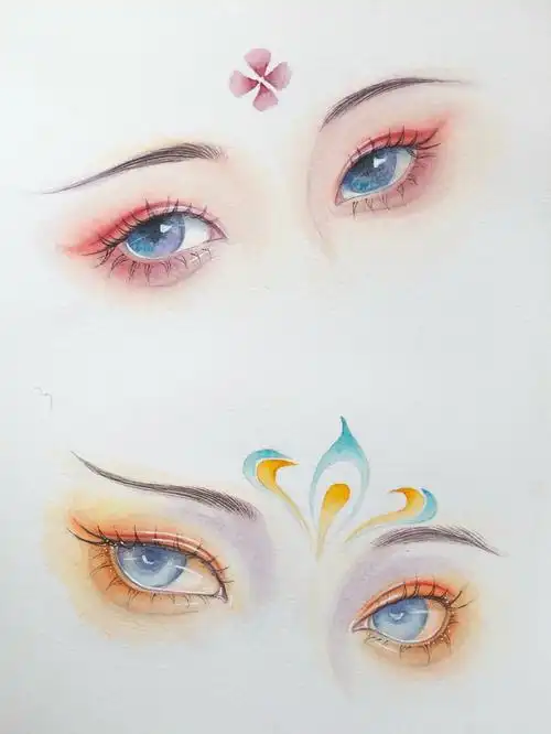 水彩古风眼睛