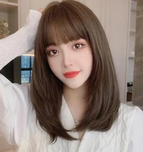 女生中长发剪直发发型无敌好看的直发发型