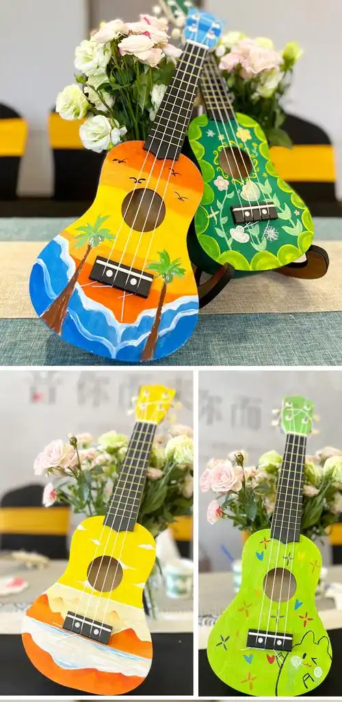 尤克里里彩绘 组装尤克里里diy小吉他手工制作自制材料包彩绘手绘画