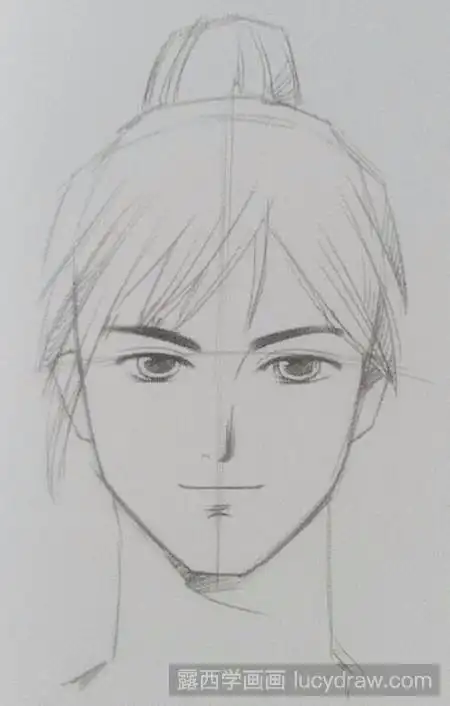 男人脸五官简笔画