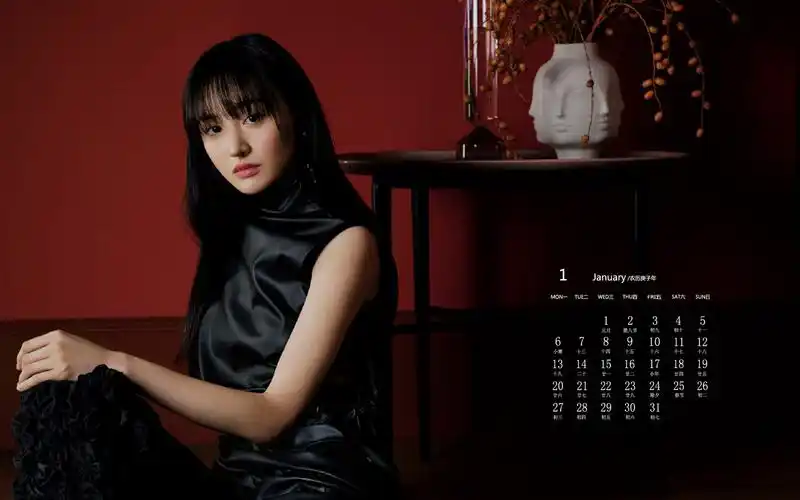 2020年1月郑爽时尚写真日历壁纸