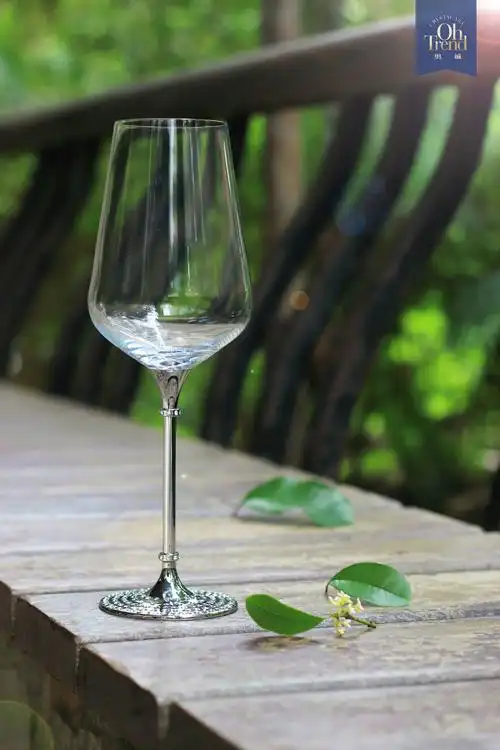 钻石高脚杯 定制镶钻金属底座红酒杯 葡萄酒杯子 厂家定做红酒杯-天津