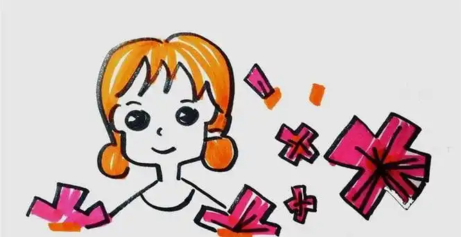 彩色妈妈简笔画绘制教程 简单的漂亮妈妈简笔画