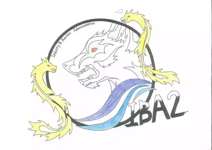 4号作品 工商1802班徽(上图)班旗(下图)作品介绍:我们班的班徽名称是