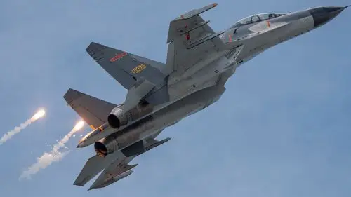 中国空军歼11bs双座战斗机高机动展示风采