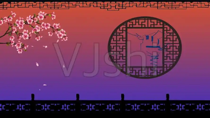 视频素材 舞台背景 中国风背景 戏曲小品演出动态电子屏素材来自视频