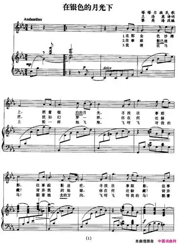 在银色的月光下正谱