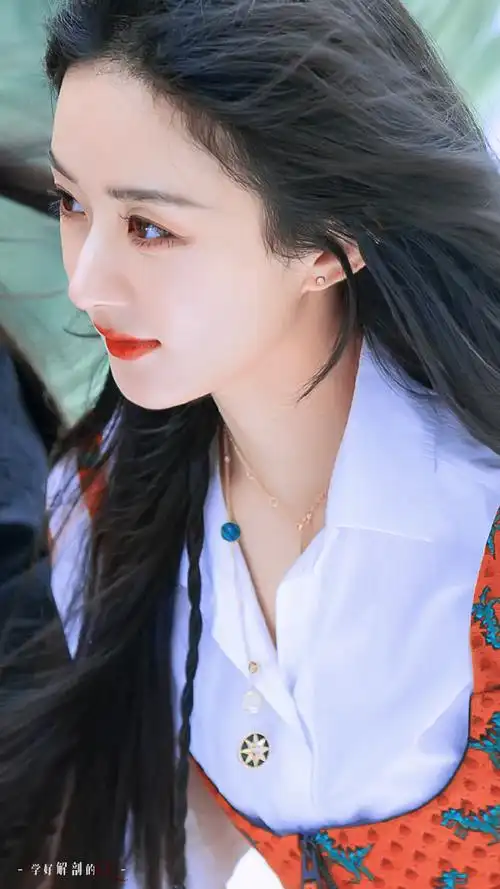 赵丽颖粉色挑染直发