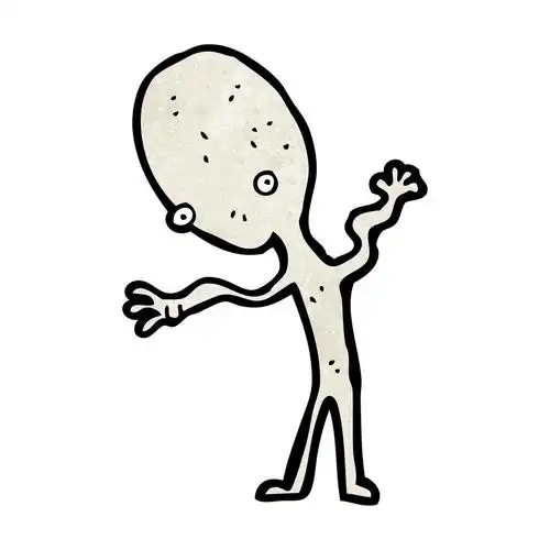 怪异的外星人,矢量,卡通怪异的外星人在白色背景上