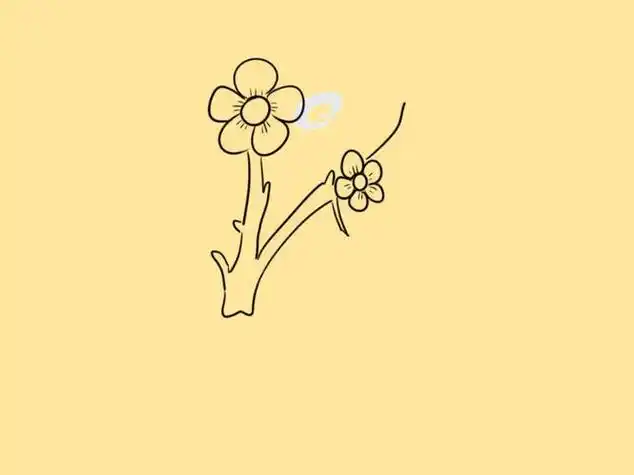 简单腊梅简笔画步骤腊梅花枝干 花朵简笔画图片花儿冬天的简笔画超