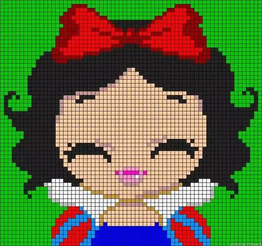 织女公主毛衣图解(30款可爱女孩的像素图)(29)