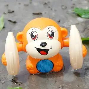 电动会动的玩具婴儿声控翻滚小猴子小宝宝爬行有声光音乐翻跟斗猴