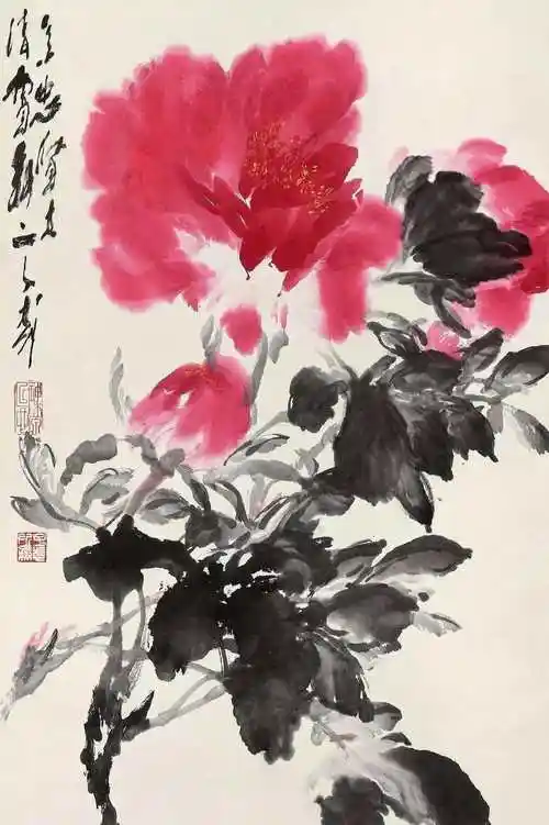 以神写形画牡丹王子武 (1936～2021)中国现当代人物画家