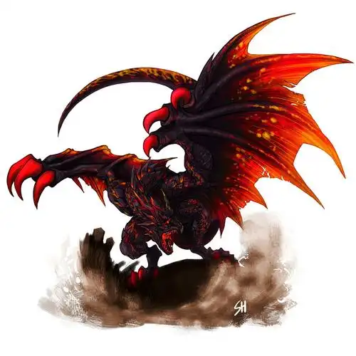 狱火雄龙#dragon cave#龙图#西方龙#图源deviantart#by sharadhan