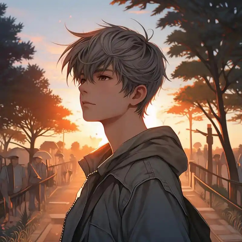 日出下的帅气男生头像93 迎接日出的男生,带着希望和活力,新的一天