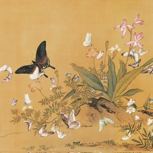 郎世宁-百蝶图  历代字画 家居装饰画 文化礼品