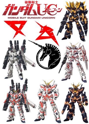 大号f0083-25高达gundam独角兽卡通动漫电脑杯汽车旅行拉杆箱贴纸