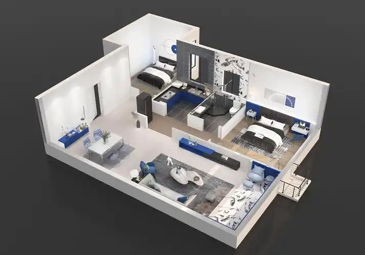 3d户型图 ——金河壹号|空间|家装设计|孟华婧 - 原创作品 - 站酷