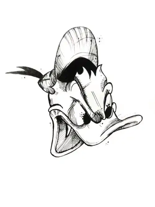 临摹愤怒的唐老鸭